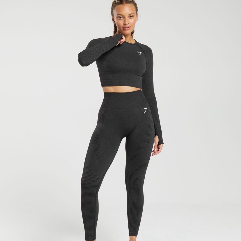 grey vital seamless gymshark set